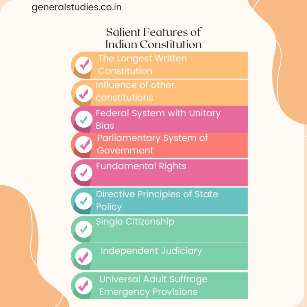 Salient Features of Indian Constitution