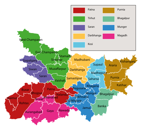 Political Map of Bihar